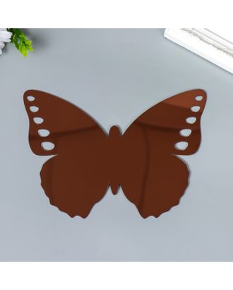 Наклейка интерьерная зеркальная "Бабочка ажурная" шоколад 21х15 см арт. СМЛ-211699-1-СМЛ0007304936