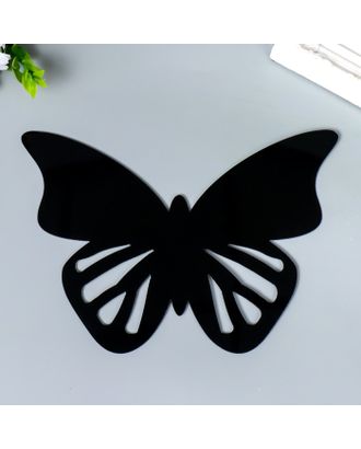 Наклейка интерьерная зеркальная "Бабочка ажурная" чёрная 21х15 см арт. СМЛ-211700-1-СМЛ0007304937