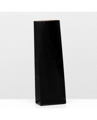 Пакет бумажный фасовочный, чёрный, трёхслойный, матовый, 7 х 4 х 21 см арт. СМЛ-192214-1-СМЛ0007314546