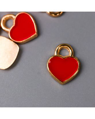 Декор для творчества металл "Маленькое красное сердечко" эмаль 0,9х1,1 см арт. СМЛ-200956-1-СМЛ0007322347