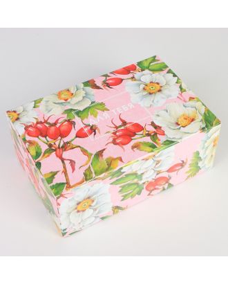 Коробка сборная «Цветы», 18 × 12 × 8 см арт. СМЛ-201774-1-СМЛ0007323078