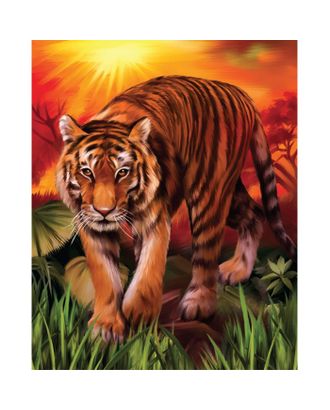 Алмазная мозаика с частичным заполнением «Тигр на закате» без рамы 40х50 см арт. СМЛ-220931-1-СМЛ0007333068