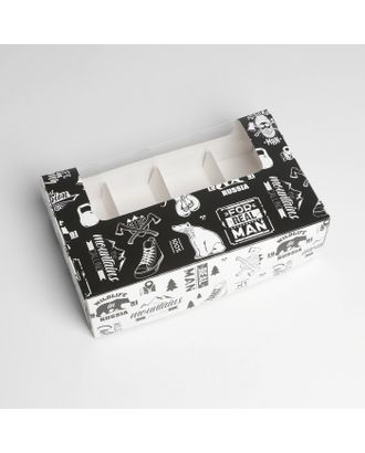 Коробка для эклеров с вкладышами MEN PATTERN, 25,2х15х7 см арт. СМЛ-193772-1-СМЛ0007337067