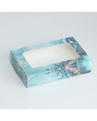 Коробка складная с окном "Мрамор", 20 х 12 х 4 см арт. СМЛ-187415-1-СМЛ0007343489