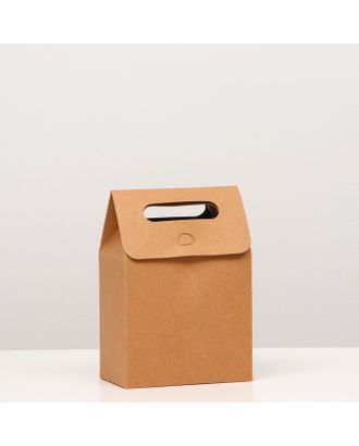Коробка-пакет с ручкой, крафт, 19 х 14 х 8 см арт. СМЛ-201007-1-СМЛ0007348000