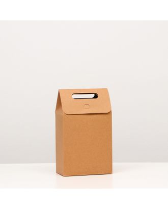 Коробка-пакет с ручкой, крафт, 27 х 16 х 9 см арт. СМЛ-201008-1-СМЛ0007348001