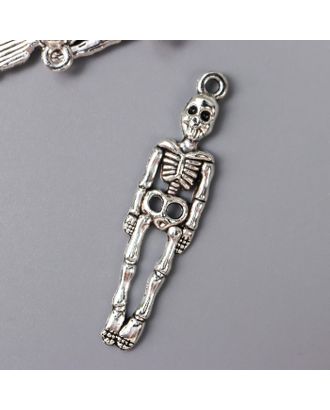 Декор для творчества металл "Скелет" серебро 3,7х1 см арт. СМЛ-201027-1-СМЛ0007349037