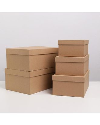 Набор подарочных коробок 5 в 1 «Крафт», 22 × 14 × 8.5‒ 32.5 × 20 × 12.5 см арт. СМЛ-184323-1-СМЛ0007350527