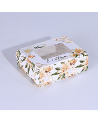 Коробка складная «Лилии», 10 × 8 × 3.5 см арт. СМЛ-221622-1-СМЛ0007350974