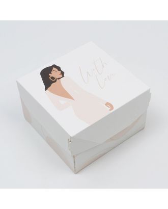 Коробка складная «С любовью», 12 × 8 × 12 см арт. СМЛ-214689-1-СМЛ0007354521