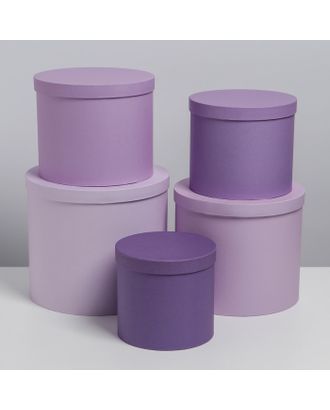 Набор  коробок  5 в 1 «Фиолетовый», 13 × 13,5‒19.5 × 23 см арт. СМЛ-214028-1-СМЛ0007411323