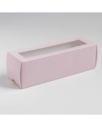 Коробка для макарун  «Розовая», 5.5 × 18 × 5.5 см арт. СМЛ-214857-1-СМЛ0007429283