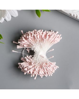Тычинки для цветов "Капельки матовые бледно-розовые" d=1,5 мм набор 400 шт длина 6 см арт. СМЛ-224687-1-СМЛ0007445381