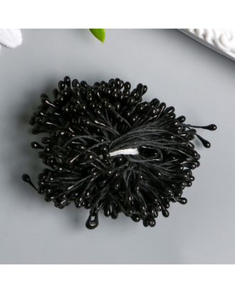 Тычинки для цветов "Капельки глянец чёрные" набор 300 шт длина 6 см арт. СМЛ-224697-1-СМЛ0007445391