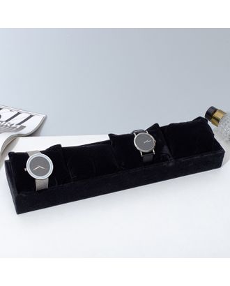 Подставка для часов, браслетов, 4 места, 33*8*3,5 см, цвет чёрный арт. СМЛ-225000-1-СМЛ0007446618