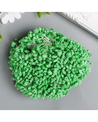 Тычинки для цветов "Капельки пузырьковые зелень" 4х7 мм набор 700 шт длина 6,5 см арт. СМЛ-224749-1-СМЛ0007459477