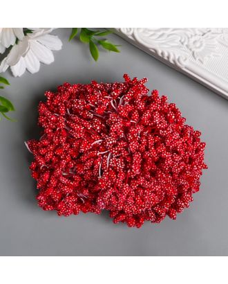 Тычинки для цветов "Капельки пузырьковые красные" 4х7 мм набор 700 шт длина 6,5 см арт. СМЛ-224754-1-СМЛ0007459483