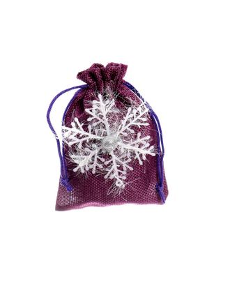 Мешок для подарков "Снежинка" размер 10х14 см, цвета МИКС арт. СМЛ-190123-1-СМЛ0007470592