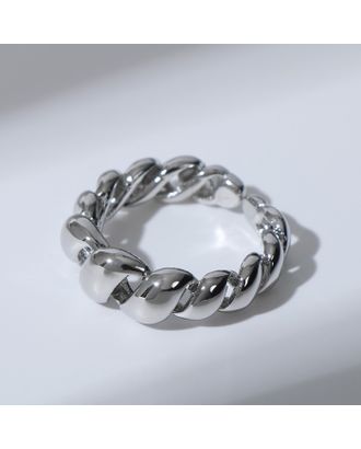 Кольцо "Косичка", цвет серебро, безразмерное арт. СМЛ-189642-1-СМЛ0007472879