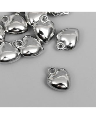 Подвеска ""Сердце"", цвет серебро 12х15 мм арт. СМЛ-221256-1-СМЛ0007475212
