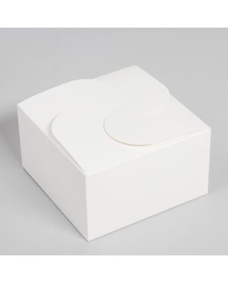 Коробка складная без окна под бенто-торт, белая, 14 х 14 х 8 см арт. СМЛ-190402-1-СМЛ0007479582