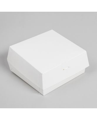 Коробка складная без окна под бенто-торт, белая, 12 х 12 х 7 см арт. СМЛ-190403-1-СМЛ0007479583