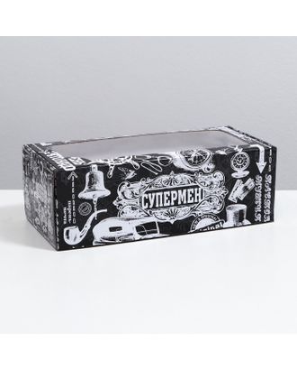 Коробка самосборная, с окном, "Супермен", 16 х 35 х 12 см арт. СМЛ-227888-1-СМЛ0007529553