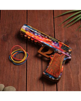 Сувенир деревянный "Пистолет-резинкострел" разноцветный арт. СМЛ-202722-1-СМЛ0007560875