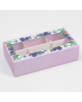 Коробка для кейкпосов с вкладышем «Ягодный рай»  - 4 шт, 10,2 х 20 х 5 см арт. СМЛ-226128-1-СМЛ0007582012