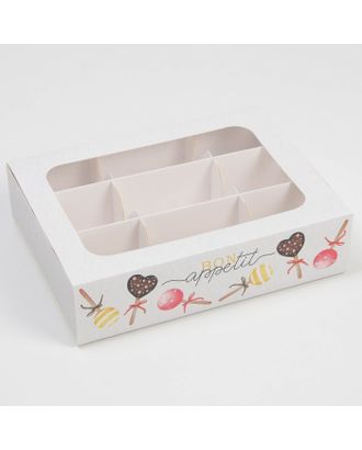 Коробка для кейкпосов с вкладышем Bon Appetit - 6 шт, 15,2 х 20 х 5 см арт. СМЛ-226130-1-СМЛ0007582014