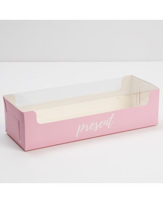 Коробка для кондитерских изделий с PVC крышкой Present, 30 х 8 х 11 см арт. СМЛ-231369-1-СМЛ0007601751
