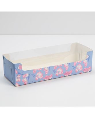 Коробка для кондитерских изделий с PVC крышкой «Нежность», 30 х 8 х 11 см арт. СМЛ-231370-1-СМЛ0007601752
