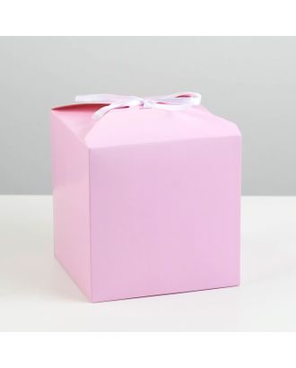 Коробка складная розовая, 14 х 14 х 14 см, арт. СМЛ-224889-1-СМЛ0007607381