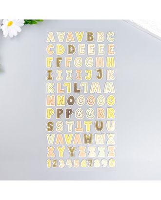 Наклейка пластик "Английский алфавит и цифры" разноцветные 31х14 см арт. СМЛ-228974-1-СМЛ0007608482