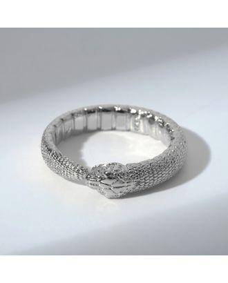 Кольцо "Змея" уроборос, цвет серебро, безразмерное арт. СМЛ-216715-1-СМЛ0007644545