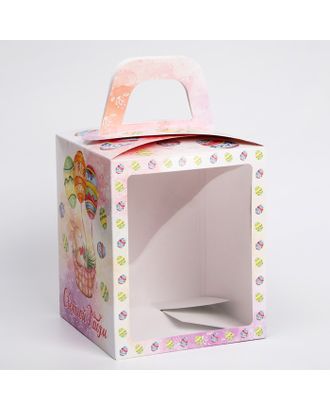 Пасхальная коробочка "Пасхальная корзинка с кроликом", 15 х 15 х 18 см арт. СМЛ-216541-1-СМЛ0007653772