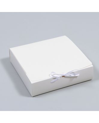 Коробка складная, белая, 24 х 24 x 6 см арт. СМЛ-226119-1-СМЛ0007653872