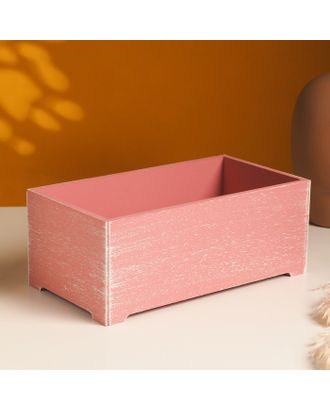 Кашпо деревянное "Прованс" 23х12,5х9 см розовый коралл арт. СМЛ-226083-1-СМЛ0007686758