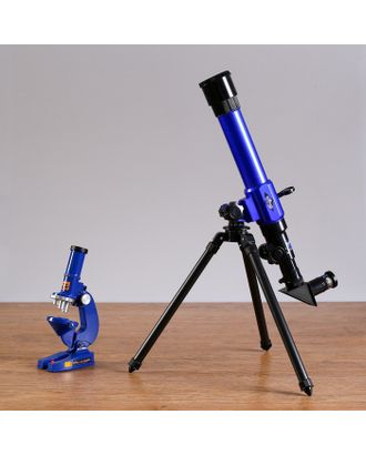 Набор обучающий "Опыт": телескоп настольный , сменные линзы 20х/ 30х/ 40х, микроскоп 100х/ 200х/ 450х, инструменты для исследования арт. СМЛ-102601-1-СМЛ0000801616