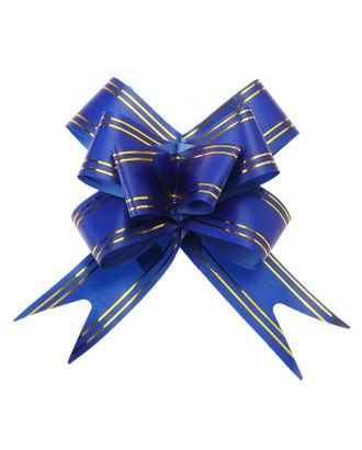 Бант-бабочка №3 "Золотые полосы", цвет синий арт. СМЛ-95594-1-СМЛ0000817871