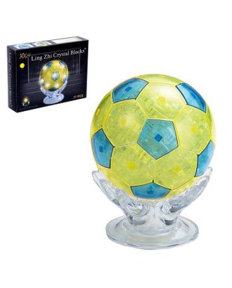 Пазл 3D кристаллический «Мяч», 77 деталей, световые эффекты, работает от батареек, МИКС арт. СМЛ-102985-1-СМЛ0000867772