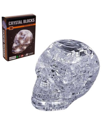 3D пазл кристаллический «Череп, 49 деталей, световые эффекты, работает от батареек арт. СМЛ-125135-1-СМЛ0000867773