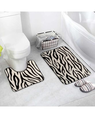 Набор ковриков для ванны и туалета 2 шт 40х45, 50х80 см "Зебра" арт. СМЛ-30424-1-СМЛ0971102