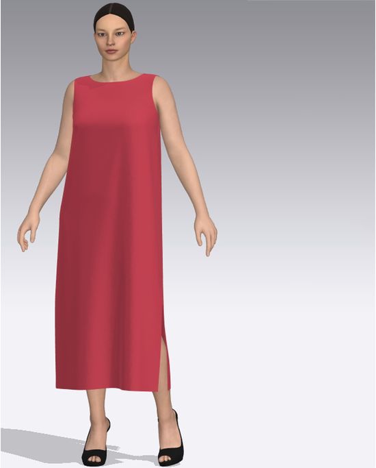Платье Выкройки для шитья - Вытачки спинки на одно плечо - Онлайн-дизайнер