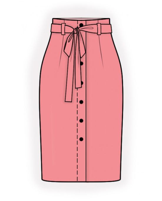 Выкройка простой прямой юбки от 36 до 54 размера евро (Шитье и крой)