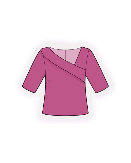 Блузка трикотажная с драпировкой #vikroyka029 + МК