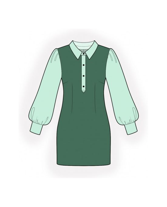 Платье Выкройки для шитья - Отложной воротник с прямыми углами - Онлайн-дизайнер