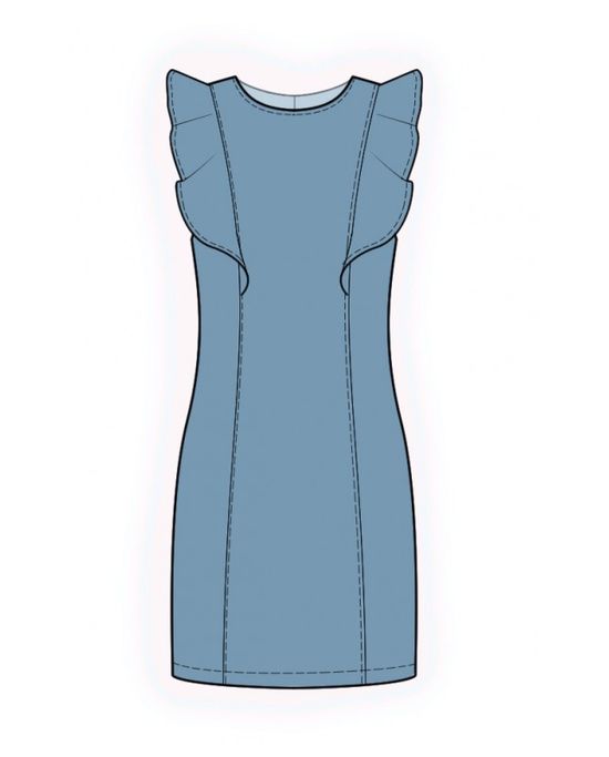 Классическое платье с воланами в 4 яруса, выкройка Grasser №262
