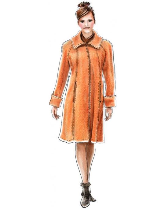 Женское пальто с рукавом реглан, выкройка Grasser №378
