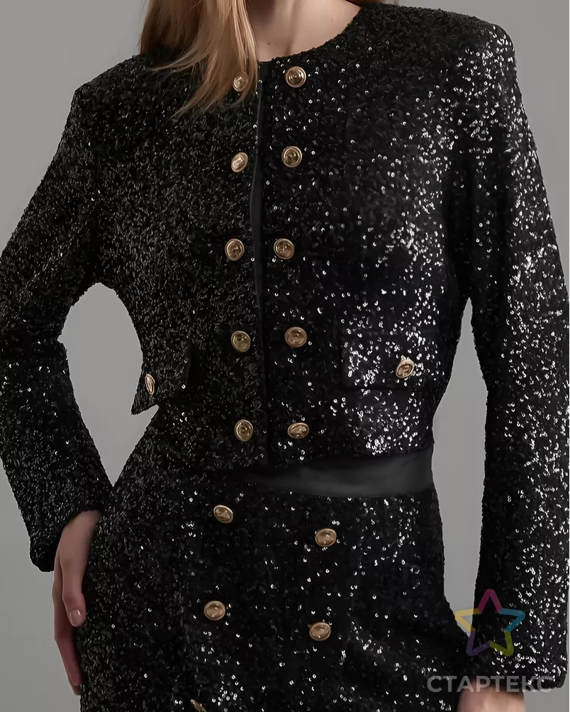 Букле костюмное с люрексом и пайетками арт. БК-547-2-26275.002 - рис. 2